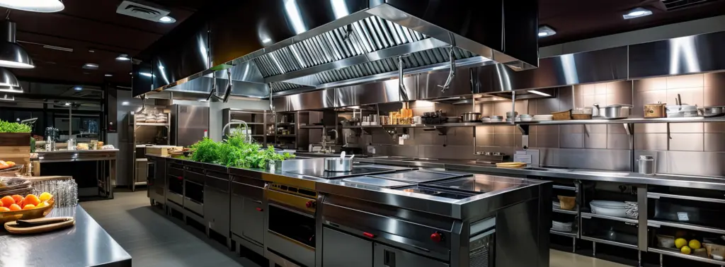 Cuisine professionnelle entièrement équipée, conçue et installée par Marescol